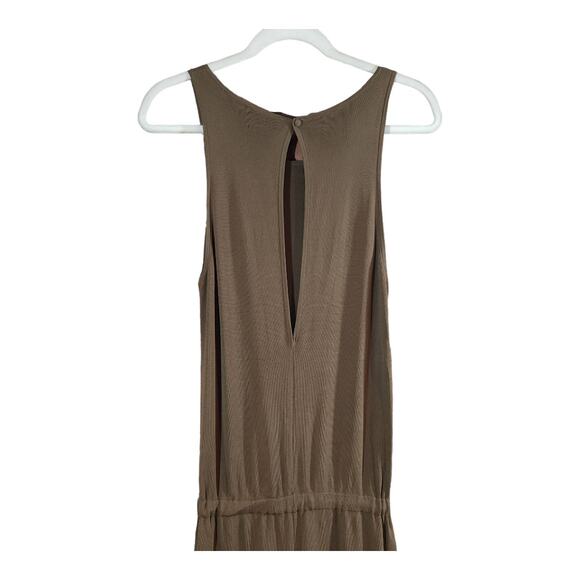 Theory Olive Green Midrelle Lustrate Sleeveless Slinky Knit Jumpsuit Women's S - Picture 6 of 7